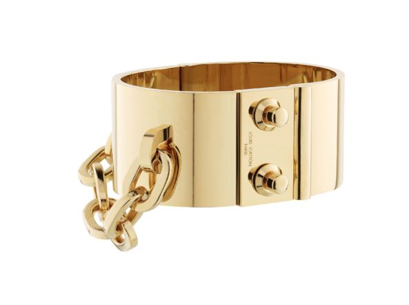 Louis Vuitton Golden Brass Malletage Cuff Bracelet